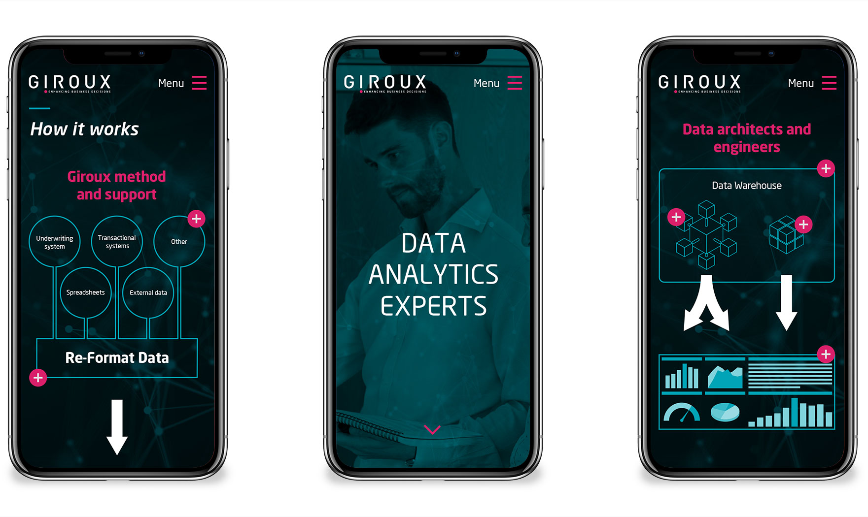 Giroux web app design visuals